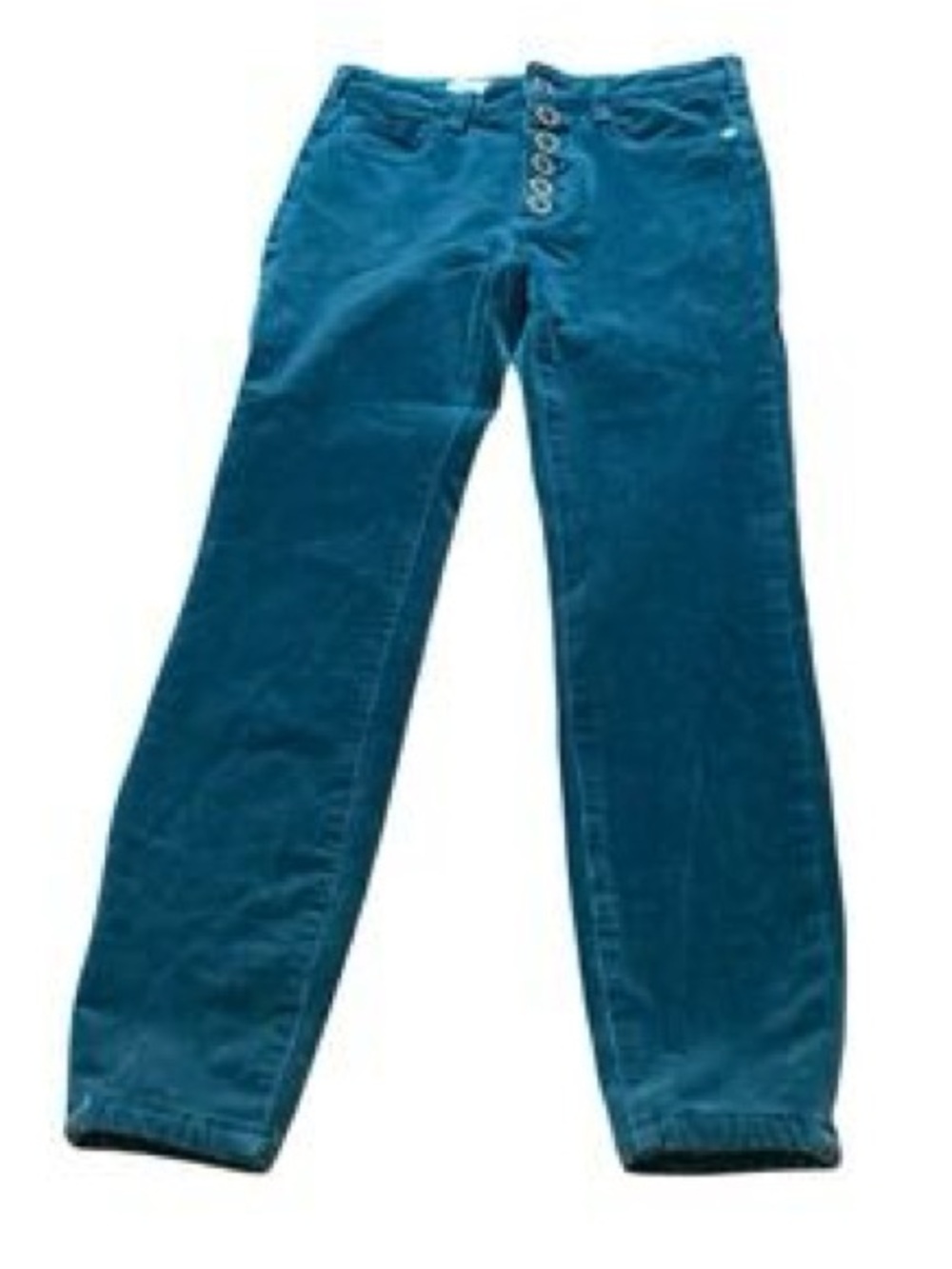 Anthropologie Pilcro Teal Corduroy Button-Front Pants